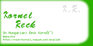 kornel reck business card